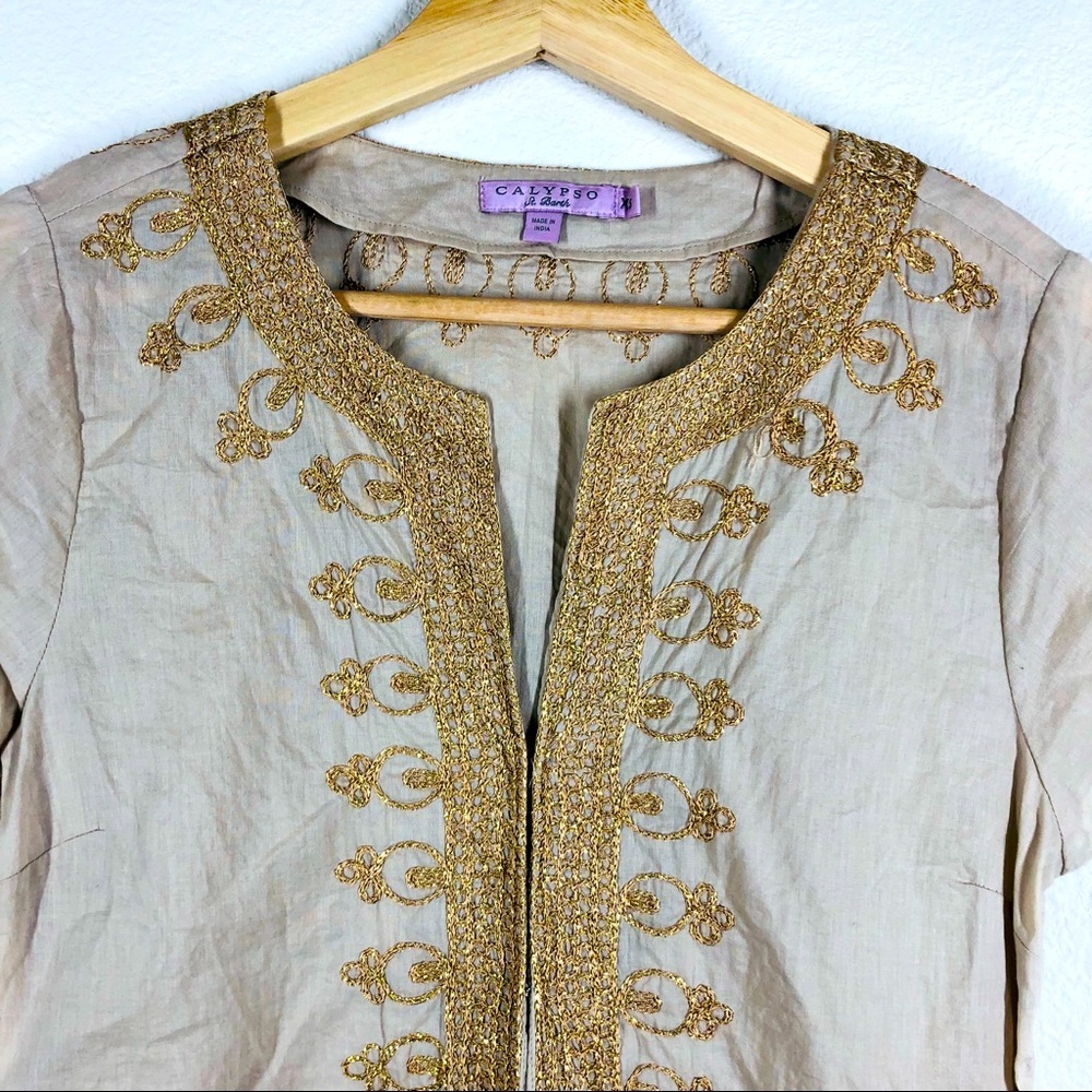 Calypso St. Barth 100% Cotton Rowena Tunic Dress / Swimsuit Cover-Up EUC - Picture 3 of 6